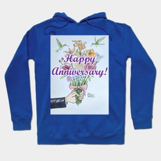 Happy Anniversary with a bouquet of flower Hoodie